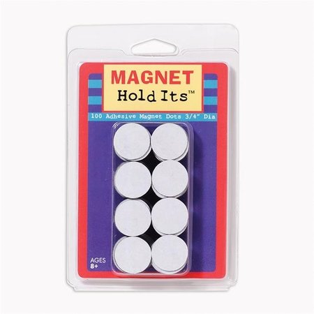 DOWLING MAGNETS Dowling Magnets DO-735007BN 0.75 dia. Magnet Dots with Adhesive; 100 per Pack - Pack of 6 DO-735007BN